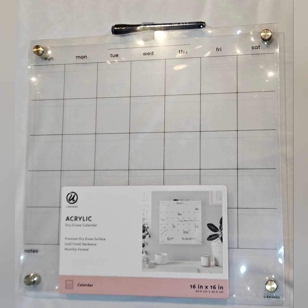 Clear Acrylic Dry Erase Calendar